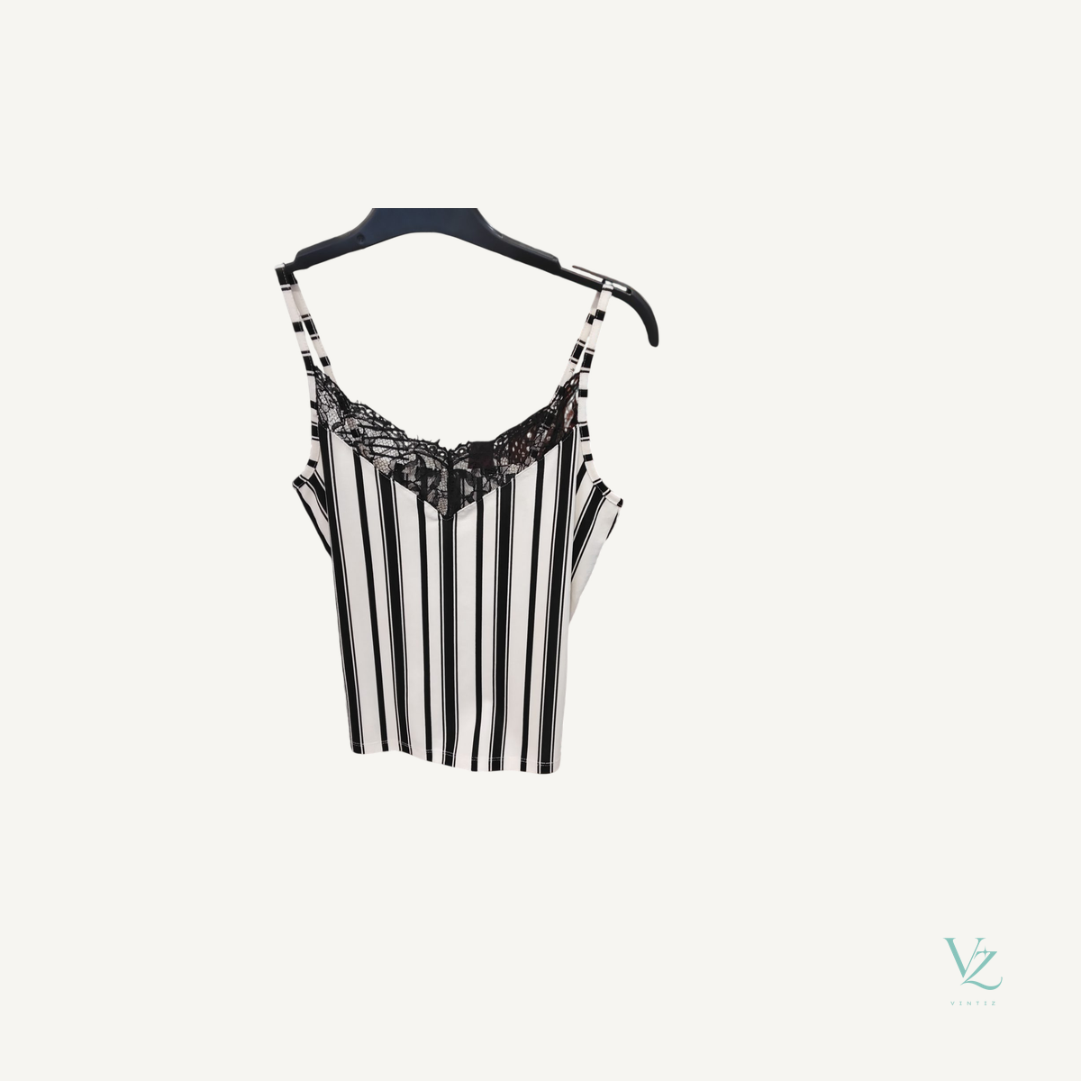 null — Top à bretelles rayée 