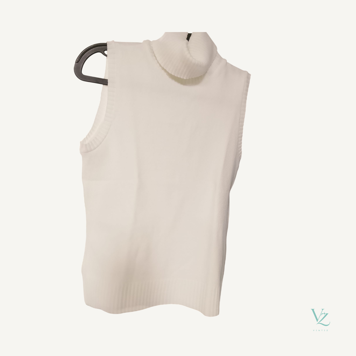null — Pull sans manches à col roulé