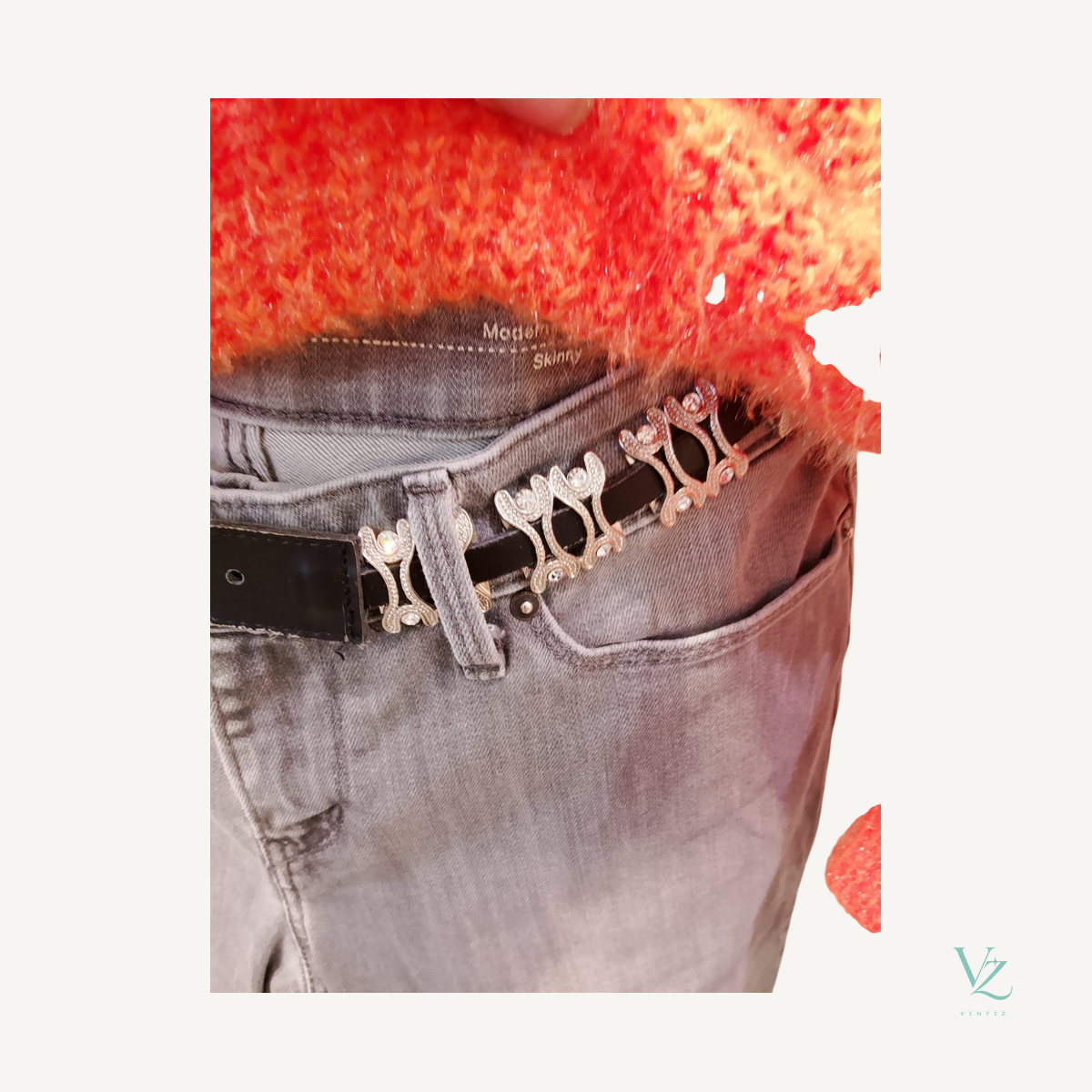 Inconnu — Ceinture noire strass